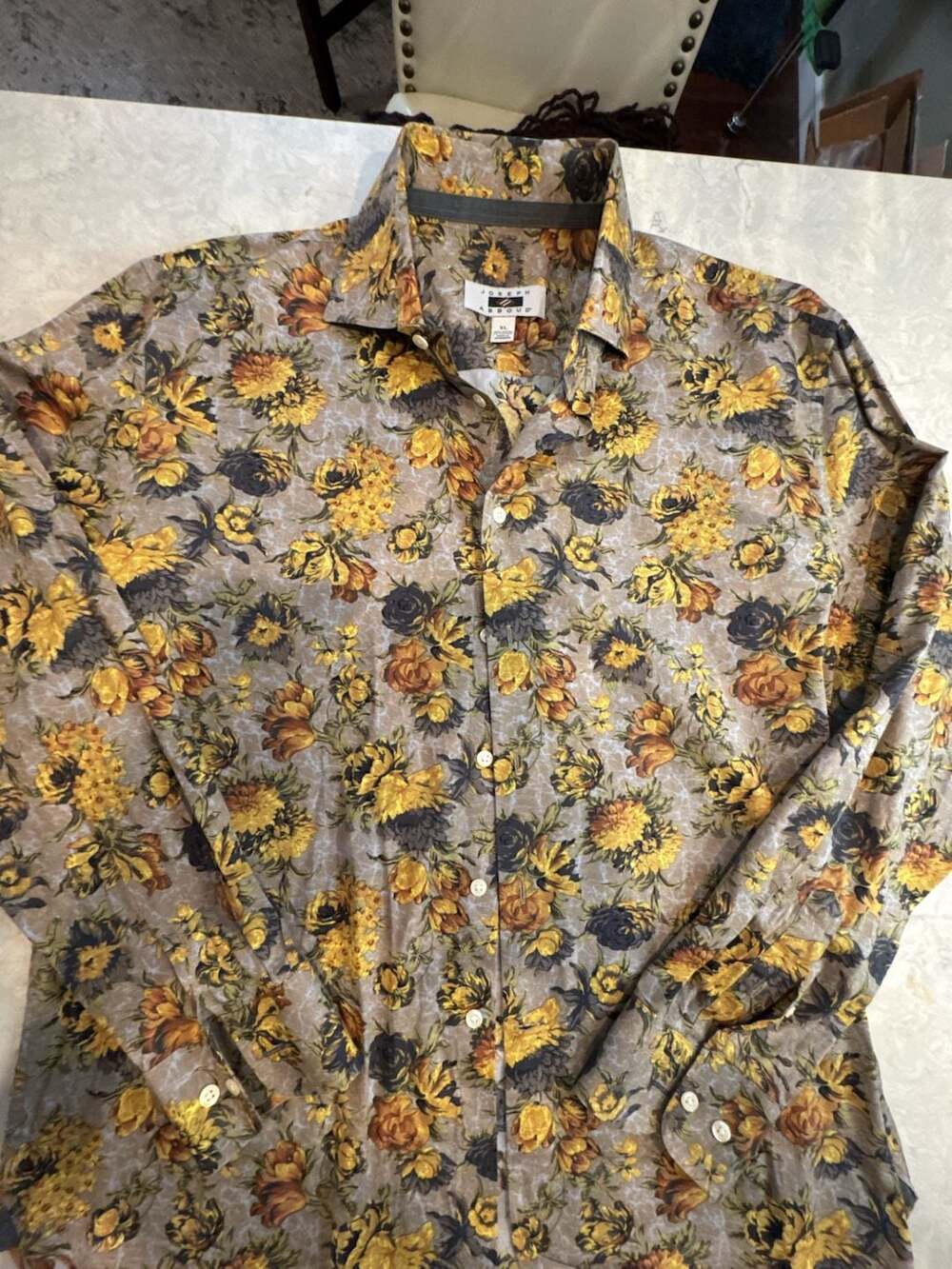 Joseph Abboud Floral Print Button-Up Shirt XL